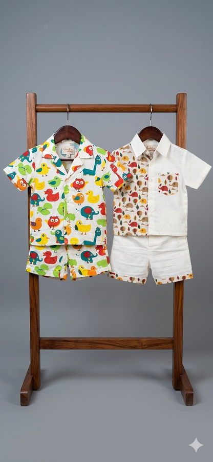 Cuddly Cubs Boys Sky & Safari co ord set pack