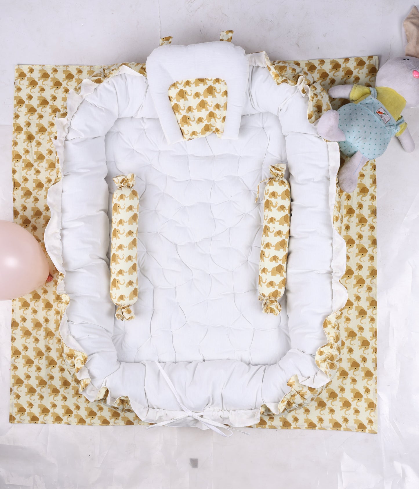 Sunny Elephant Snuggles Cotton Gaddi Set