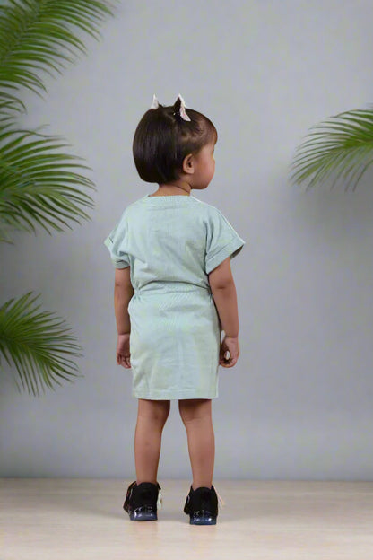 Supima Cotton Mint Side Gathered Dress