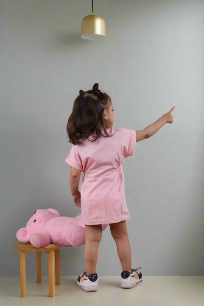 Supima Cotton Blush Side Gathered Dress