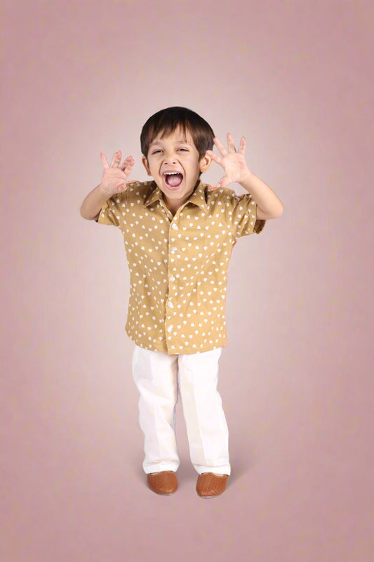 Caramel Hearts Shirt-Pant Set