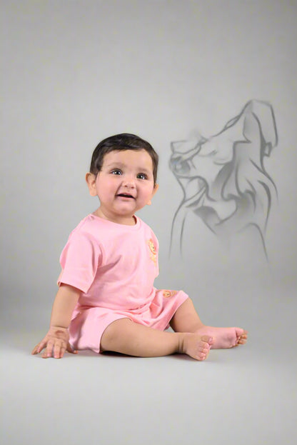 Cubby Playset in Blush-Supima Cotton T-shirt & Shorts set