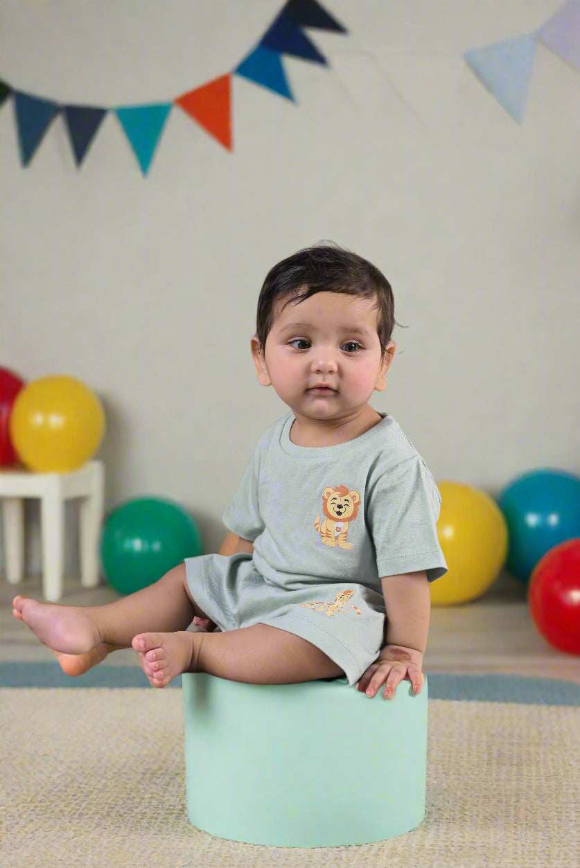 Cubby Playset in Mint-Supima Cotton T-shirt & Shorts set