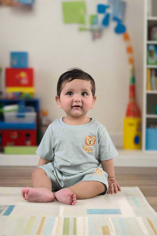 Cubby Playset in Mint-Supima Cotton T-shirt & Shorts set