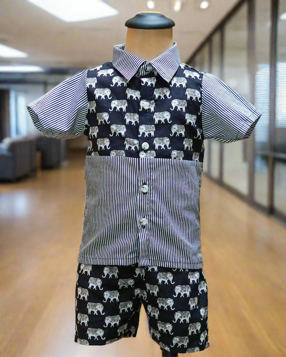 Striped Safari Elephant Co-ord Set: mannequin front view