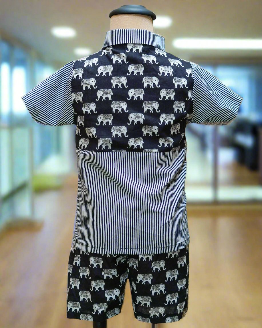 Striped Safari Elephant Co-ord Set: Rear view