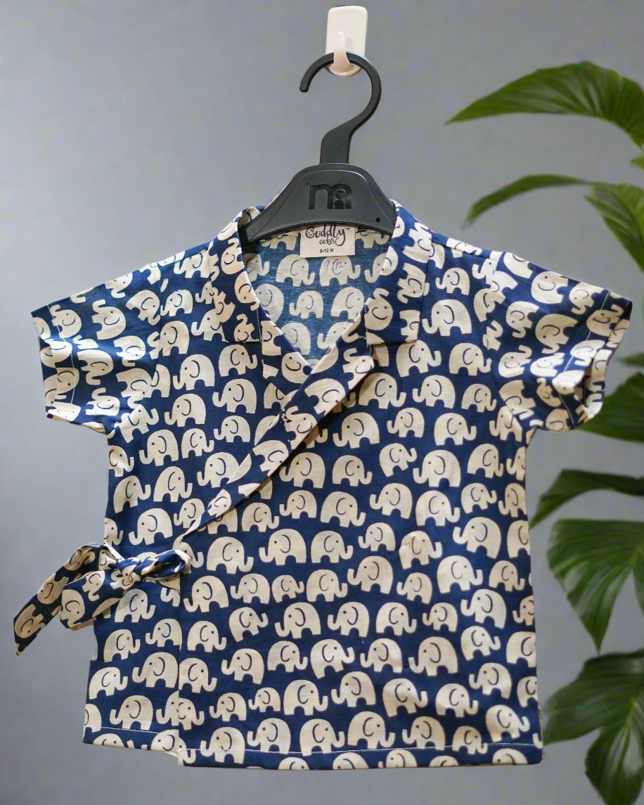 Tiny Elephant Wrap Co-ord Set: only top