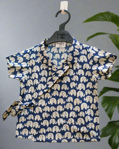 Tiny Elephant Wrap Co-ord Set: only top