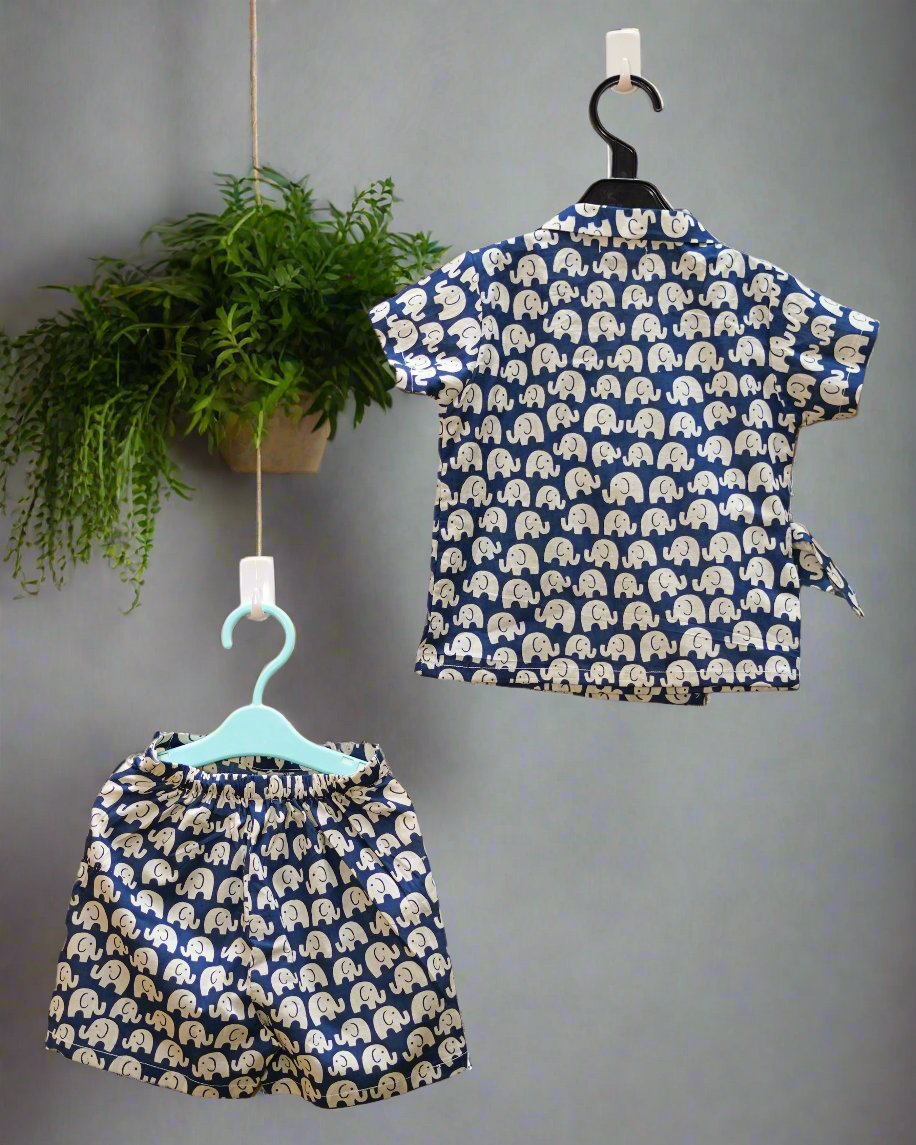 Tiny Elephant Wrap Co-ord Set: Rear View