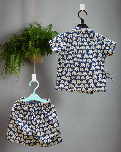 Tiny Elephant Wrap Co-ord Set: Rear View