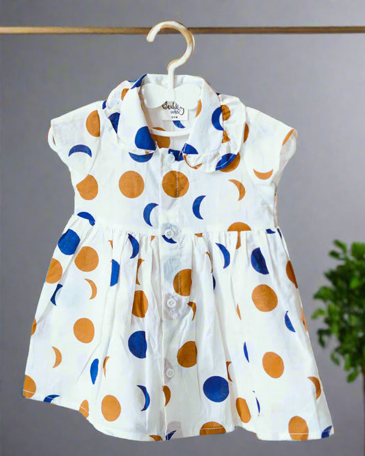 Moonlit Dots Cotton Casual Frock