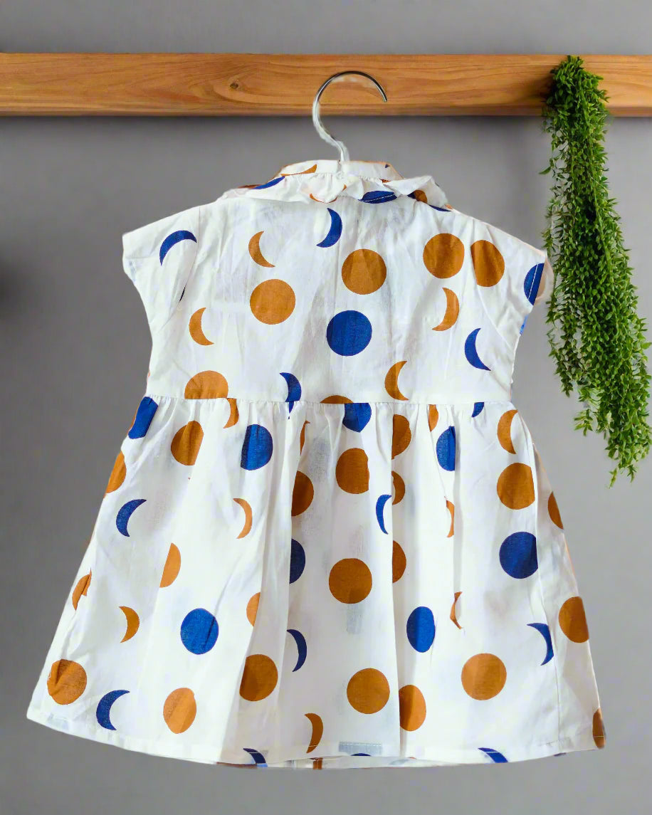 Moonlit Dots Cotton Casual Frock