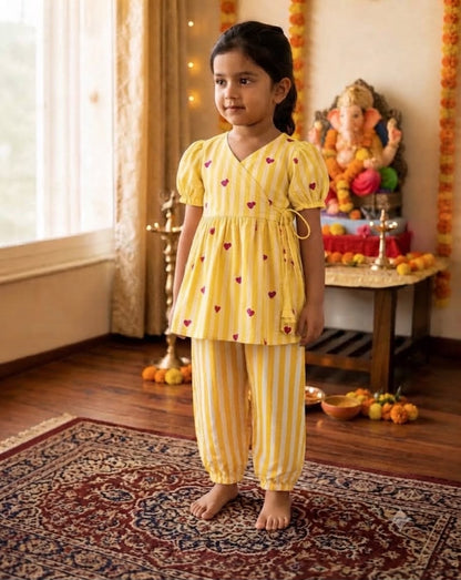 Cuddly Cubs Girls Sunshine Hearts Angrakha & Harem Set