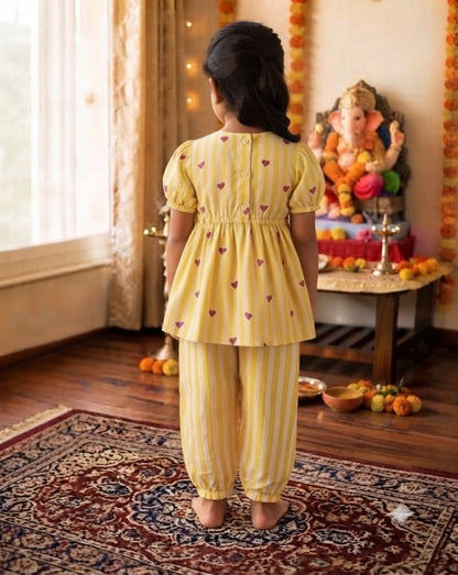 Cuddly Cubs Girls Sunshine Hearts Angrakha & Harem Set