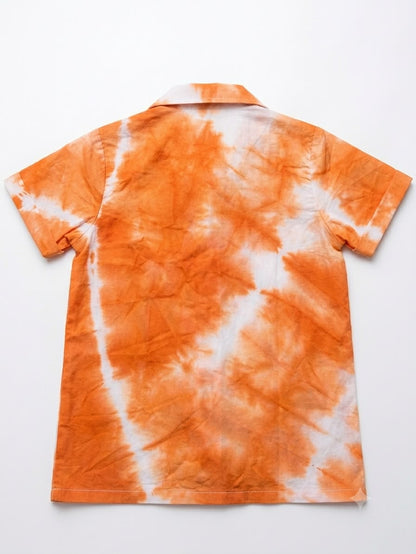 Cuddly Cubs Boys Citrus Slice Tie-Dye Cuban Shirt