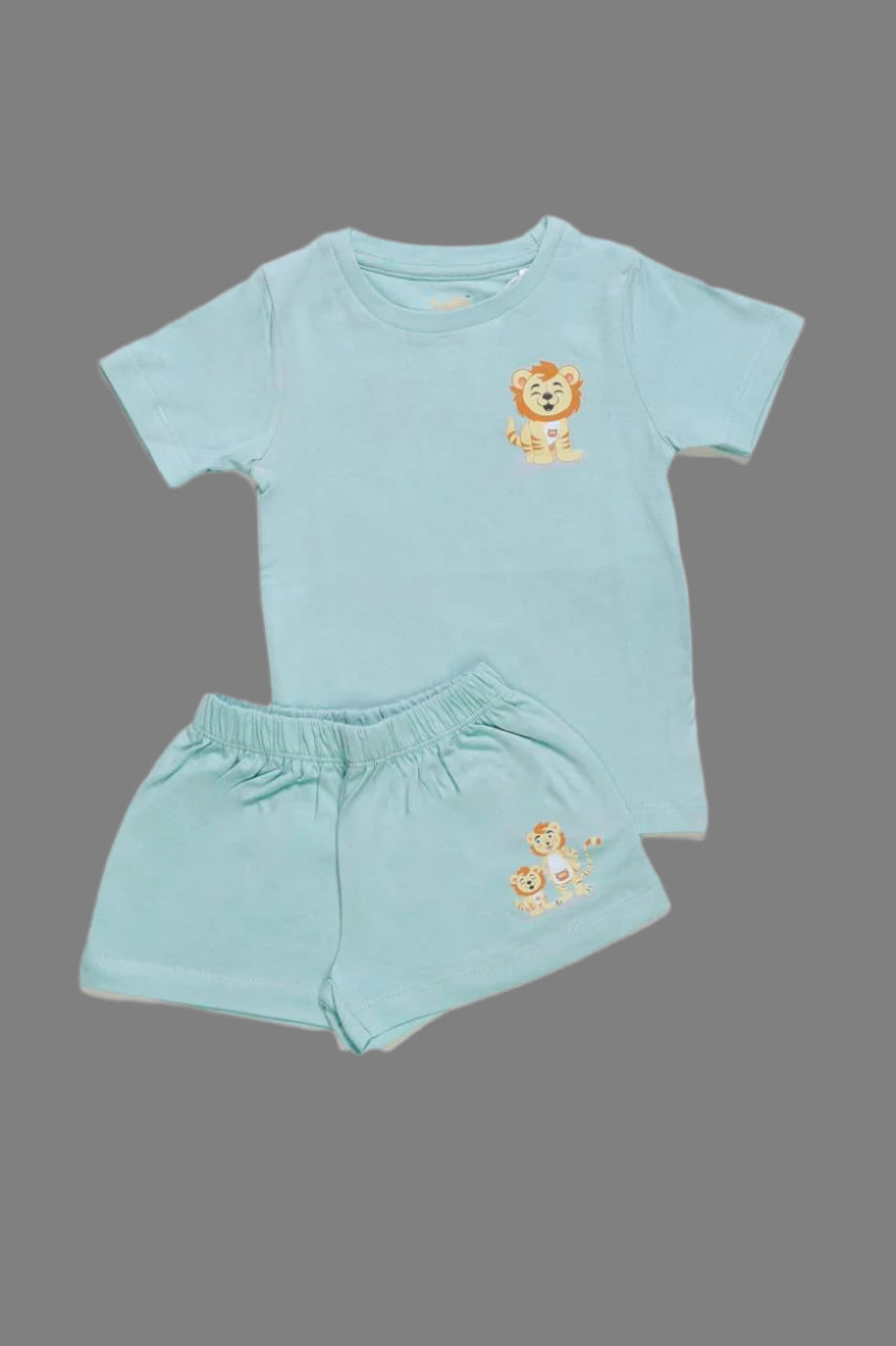 Cubby Playset in Mint-Supima Cotton T-shirt & Shorts set