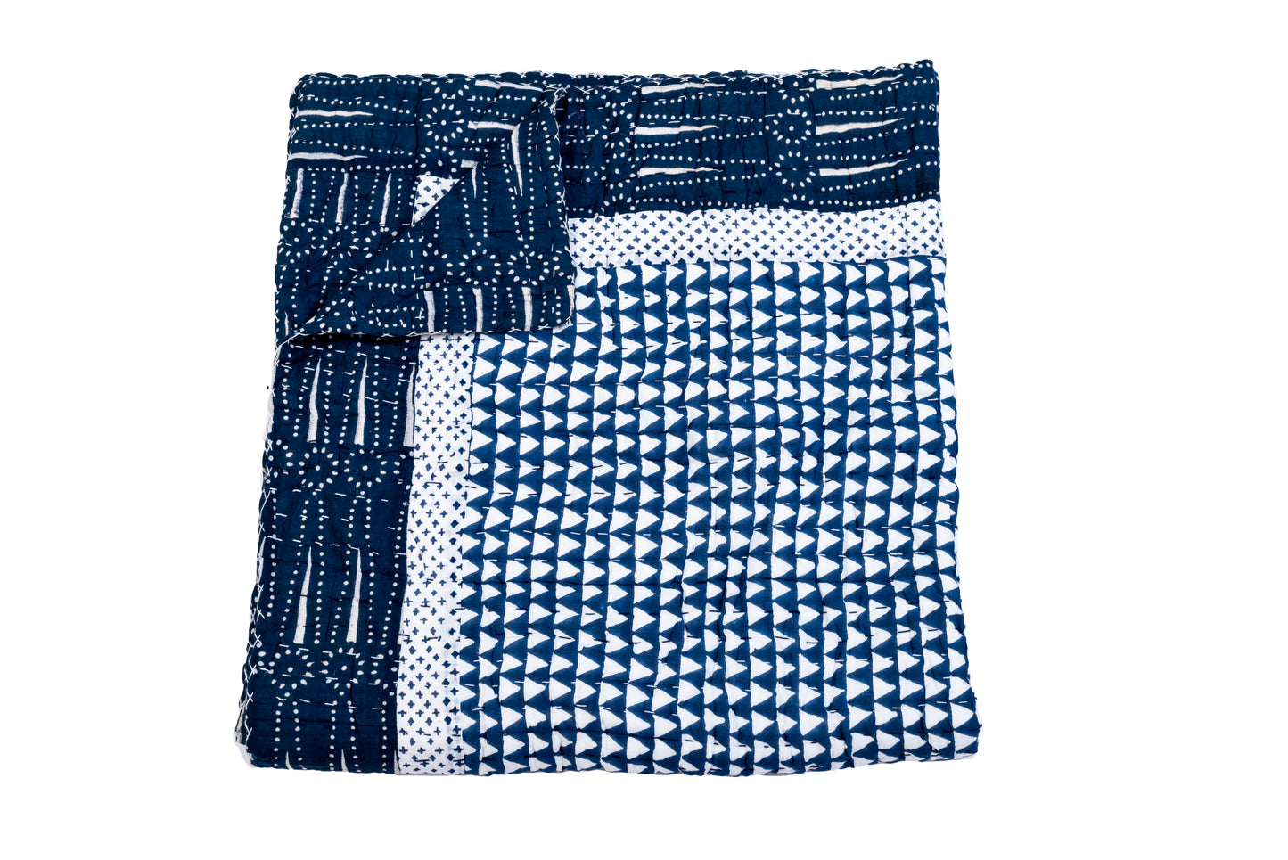 Mystic Blue Handcrafted Reversible Quilt