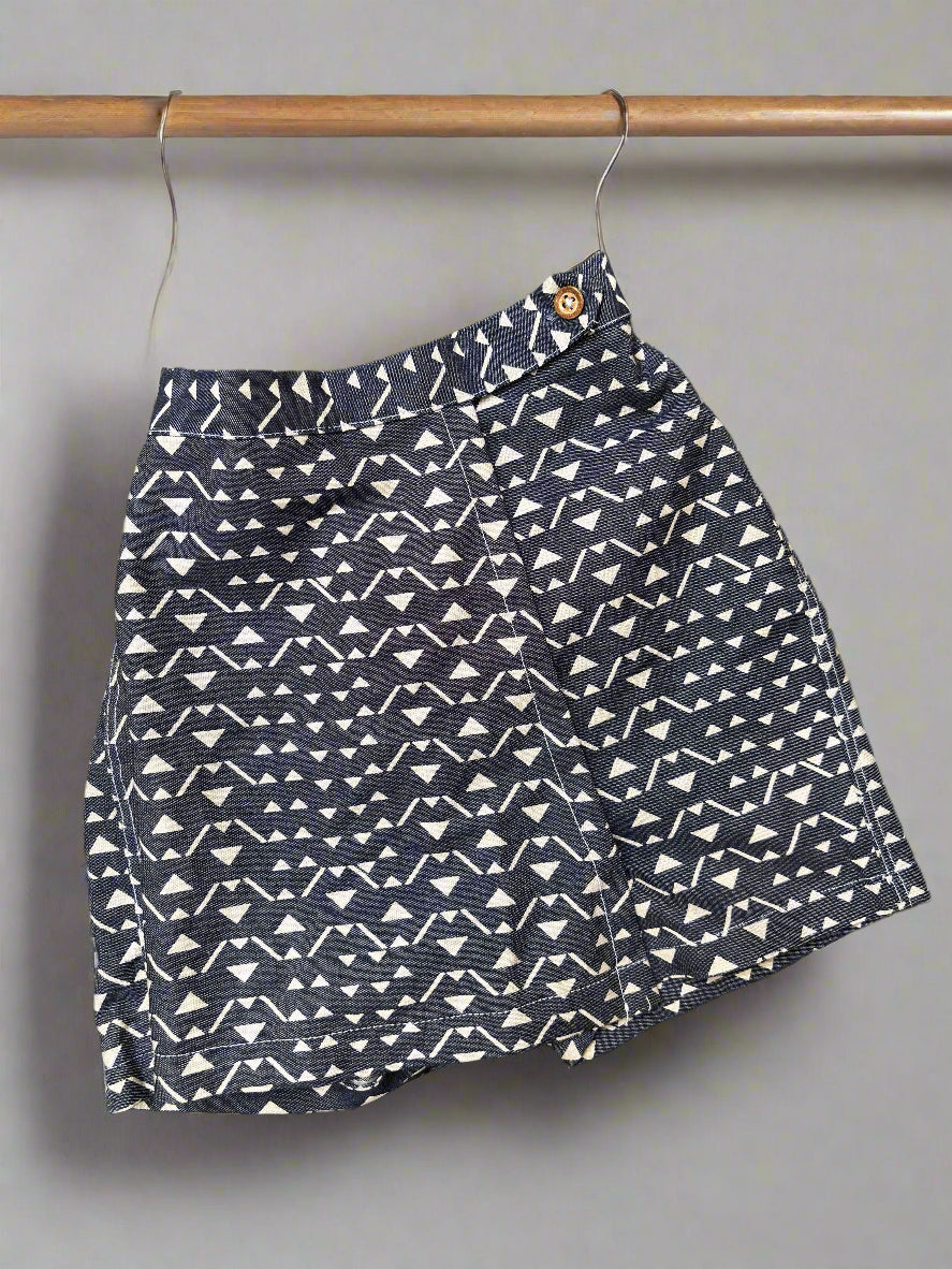 Cotton Denim Safari Skorts