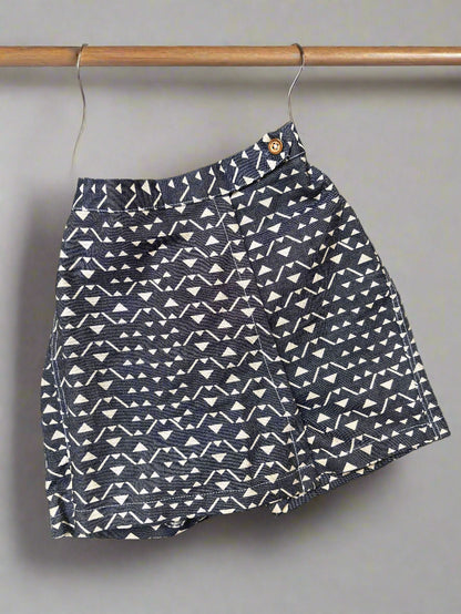 Cotton Denim Safari Skorts