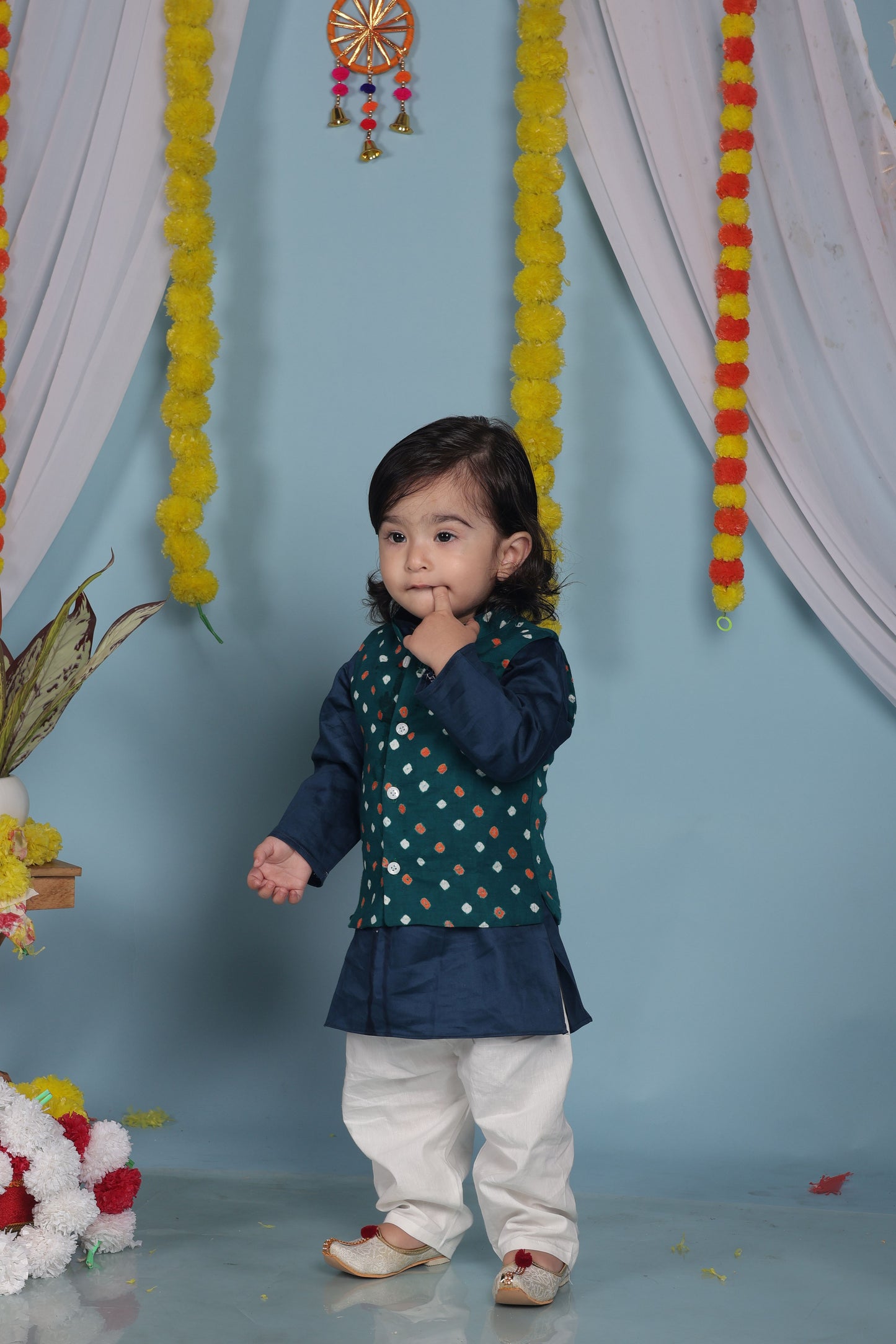 Forest Jewel Jacket Set (With Kurta Pyjama)