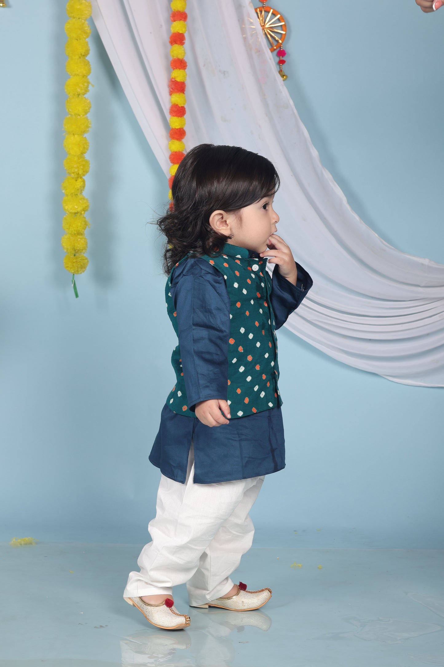 Forest Jewel Jacket Set (With Kurta Pyjama)