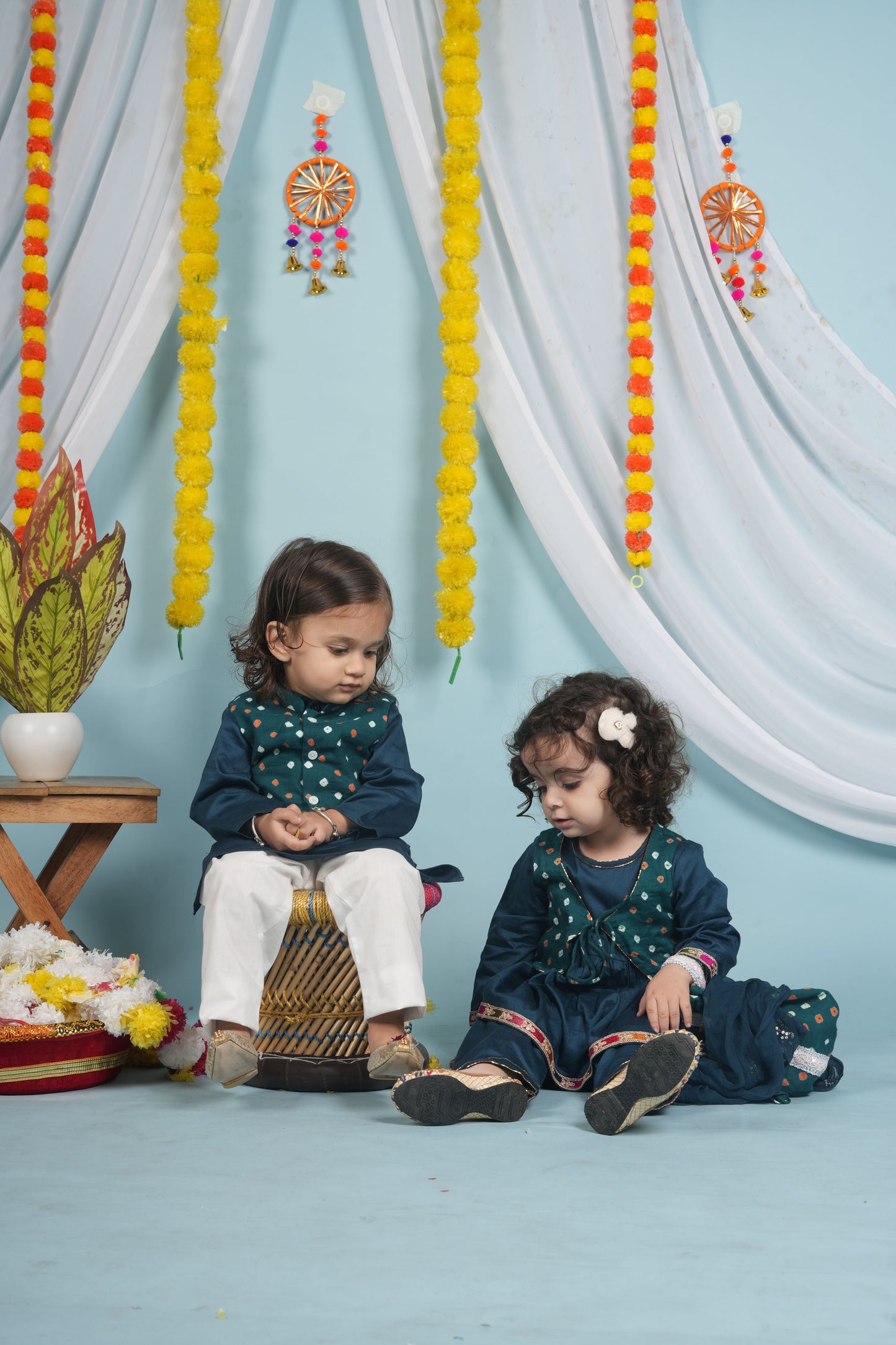 Evergreen Bond Twinning Set| Jacket Set for Boys & Suit with Short Jacket for Girls