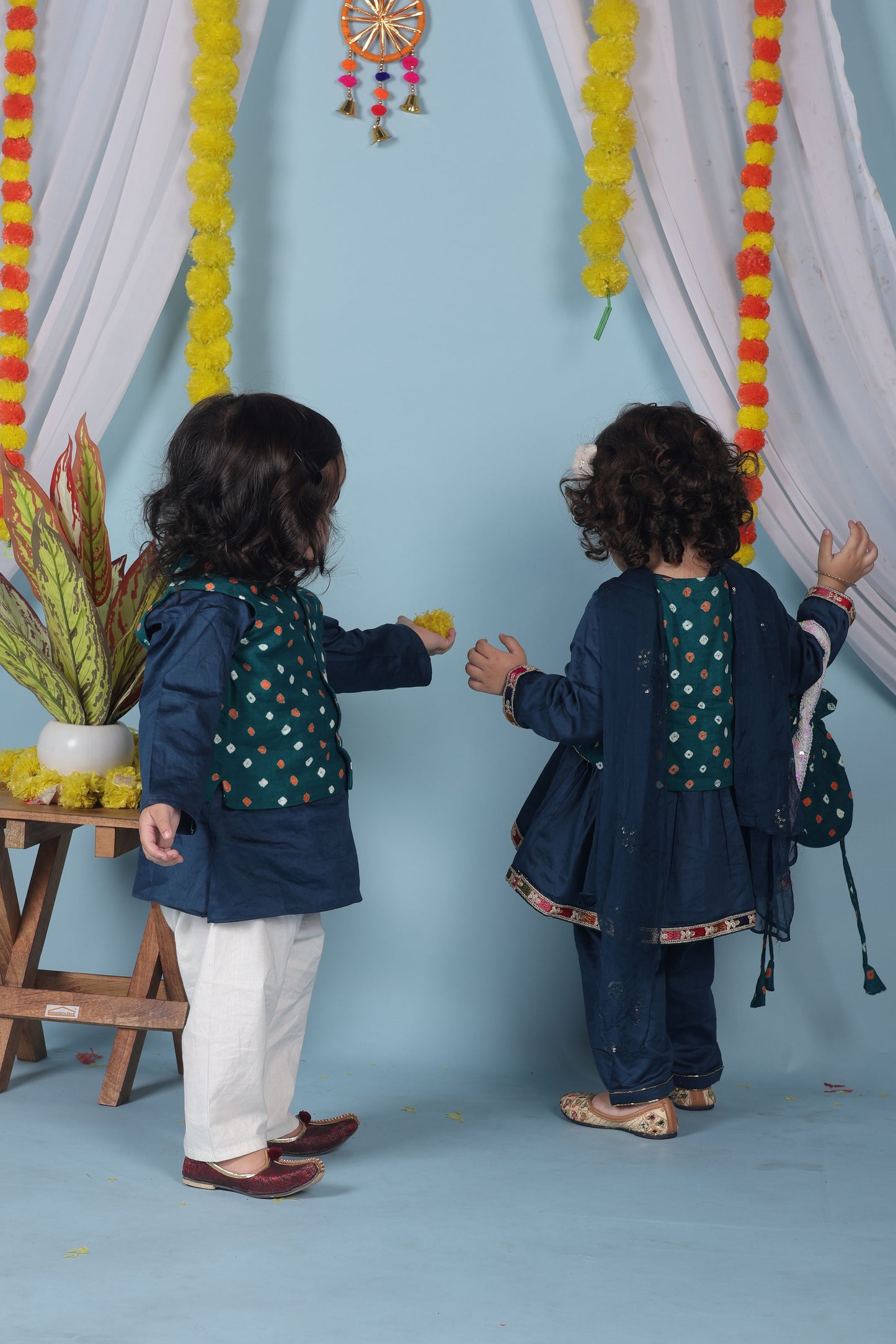 Evergreen Bond Twinning Set| Jacket Set for Boys & Suit with Short Jacket for Girls