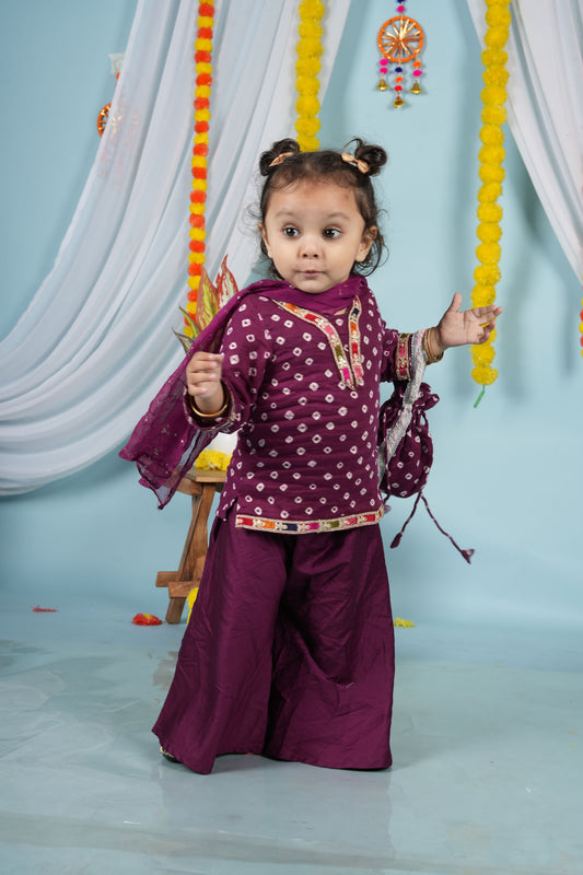 Plum Dream Kurti Set (with Dupatta)